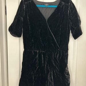 LOFT Black Velvet Mini Dress
